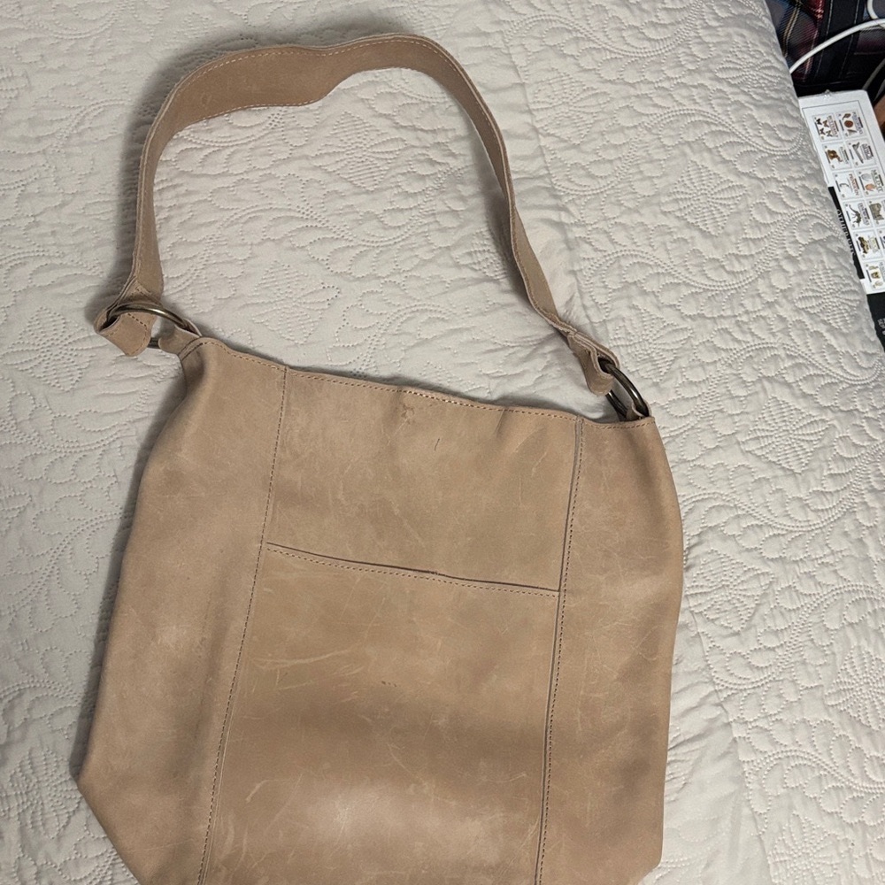 Able Beige Suede Tote